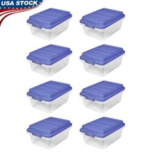 Stackable Clear Storage Bins Shoes Crafts Organizers Durable Household Use