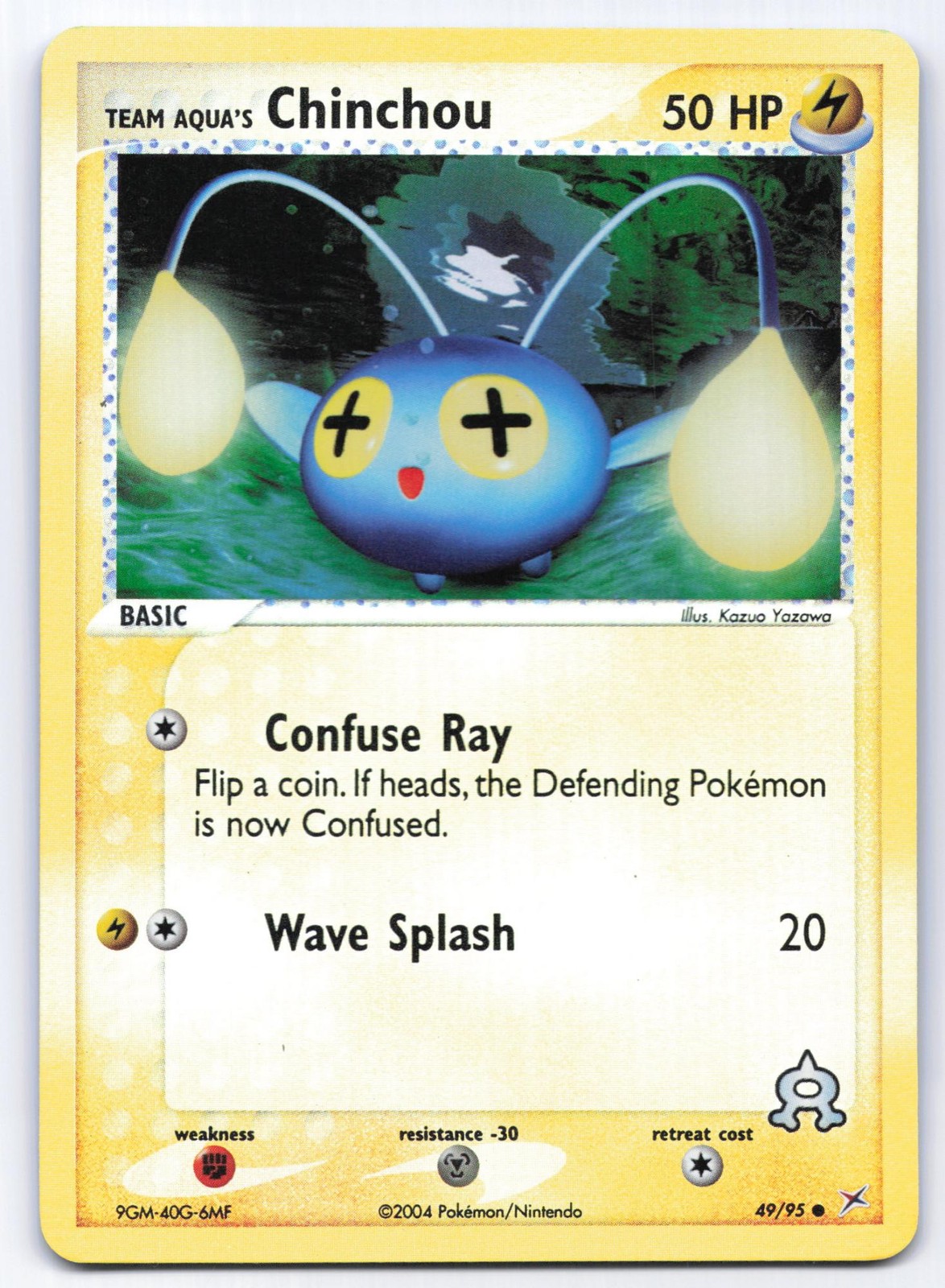 Team Aqua's Chinchou 49/95 Team Magma vs Team Aqua Reverse Holo Pokemon Card LP