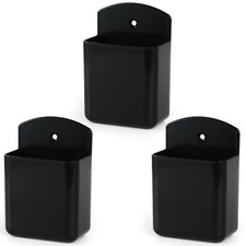 TV Remote Control Holder Wall Mount Self Adhesive Storage Box Black 3 PCS