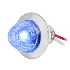75406 1 inch Mini Push/Screw Watermelon LED Blue/Clear w/Chrome Plastic Bezel