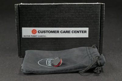 LEICA Soft Release Button schwarz/rot eloxiert - ROTER PUNKT KAMERA An+Verkauf