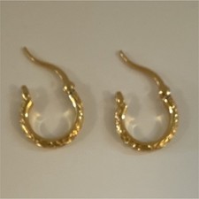 925 Sterling Silver Gold Over Silver Dainty 1  Lightweight Hoop Earrings