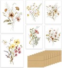 30 Blank Greeting Cards 4x6 with Envelopes Floral Note Cards Assorted Designs
