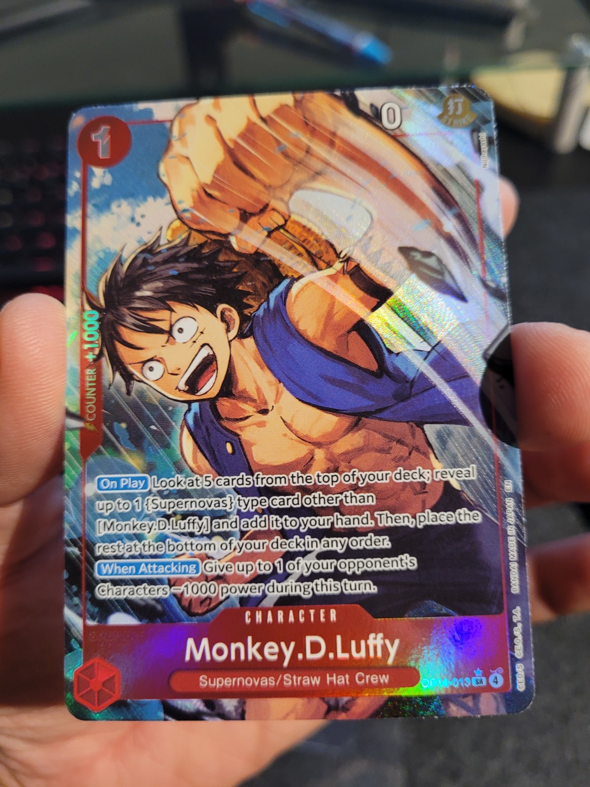ONE PIECE TCG Monkey D. Luffy (Alt Art) OP14-013 SR The Azure Sea's Seven NM/M
