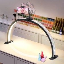 Half Moon Light for Nail Desk: 29" Foldable Half Moon Nail Desk Lamp with Hol...