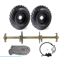 32 Go Kart Rear Axle Kit 428 Sprocket Hub Brake 10 Wheels Tire for Golf Cart ATV