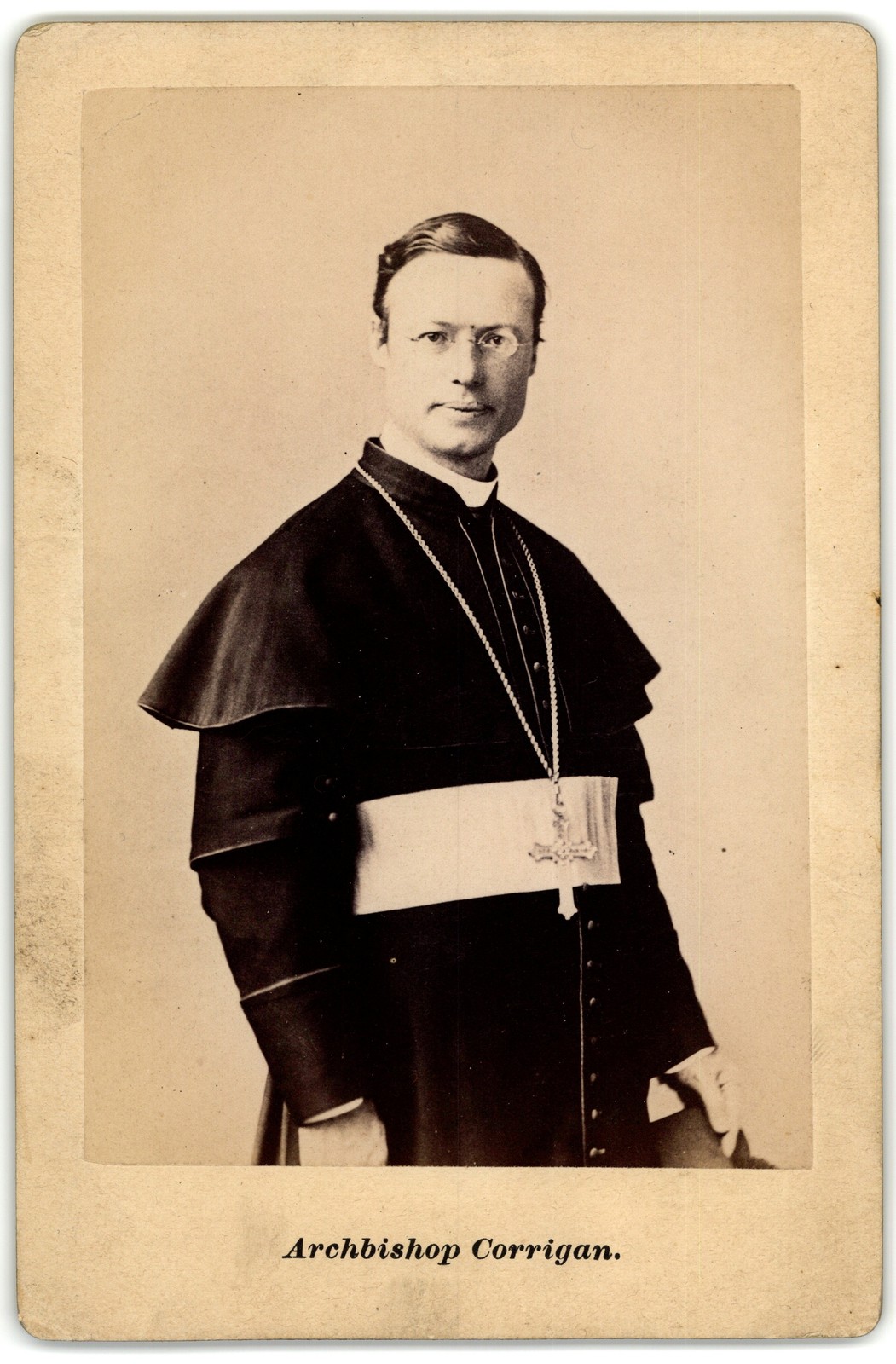 Cabinet Card Circa 1890s Archbishop Corrigan of New York Cleric In Robes