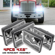 4pcs 4x6'' Led Headlights Sealed Fog Light for Peterbilt Kenworth T800 W900