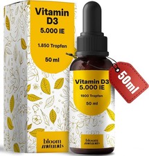 Vitamin D3 Tropfen hochdosiert 5000 IE – 50 ml (1850 Tropfen)