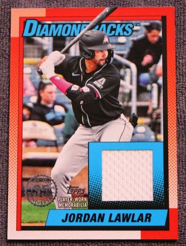 2025 Topps Series 1🔥JORDAN LAWLAR🔥1990 35th Player Worn MEM DIAMONDBACKS - Picture 1 of 2