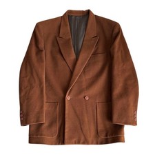 Issey Miyake Men Wool Double Breast Jacket 80s Brush Tag Rare EL AGA