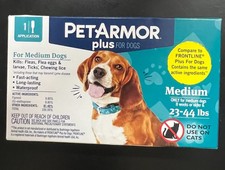 PETARMOR Plus For Dogs Medium 23-44lbs 1 Applications Fleas Ticks Lice Pets