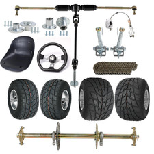 32" Go Kart Rear Axle Kit 5" Wheels Steering Spindle Assembly ATV Drift Golf Car