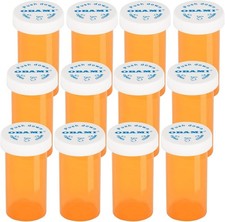 Empty Plastic Medicine Pill Bottles with Child Resistant Caps, 30 Dram Amber ...