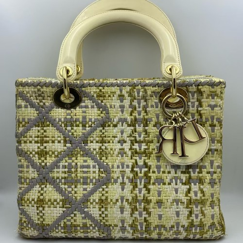 Dior Lady Dior Limited Edition Woven Patent Leather Gold Hardware