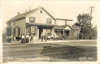 Real Photo Guymard NY RR Depot Postcard 1907