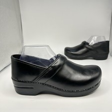 Dansko-Professional Clogs Women's 9.5-10 40 Black Leather Slip On Shoes