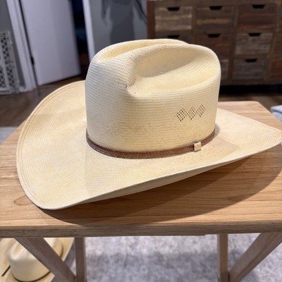 Vtg Tuff Hedeman Signature Cowboy Hat 7 5/6 Milano Straw Western