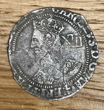 Charles 1st Hammered Silver Shilling 1630-1640s .VF Details Strong Bust.photos