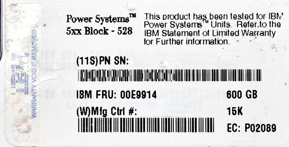 IBM 00E9914 600GB 15K SAS SFF-3 HDD CCIN 59E4 - Image 2 of 4