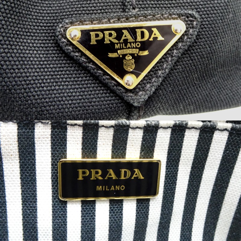 PRADA Canapa PM 1BG439 Tote Bag Canvas NERO (Black) Ladies DH91421 from japan thumbnail 7