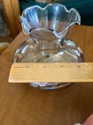 Mid Atlantic of West Virginia Hand Blown Glass Vase Rippled Edge Purple floral — photo 5