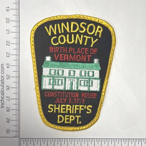 Windsor County Police Vermont Patch Constitution House July 7, 1777 Single