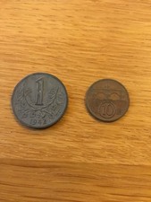 Böhmen + Mähren 1 Krone 1942, Tachechoslowakei 10 Heller 1938