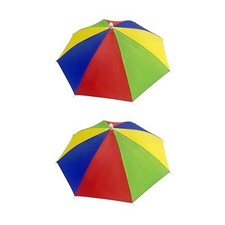 2Pcs Umbrella Hat 21 Inch Elastic Foldable Funny Party ,  Silly Hat for5739