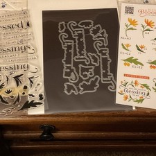 The Greetery Blessed Blooms Diecuts, Flower Card, And Stamp Set. Brand New.