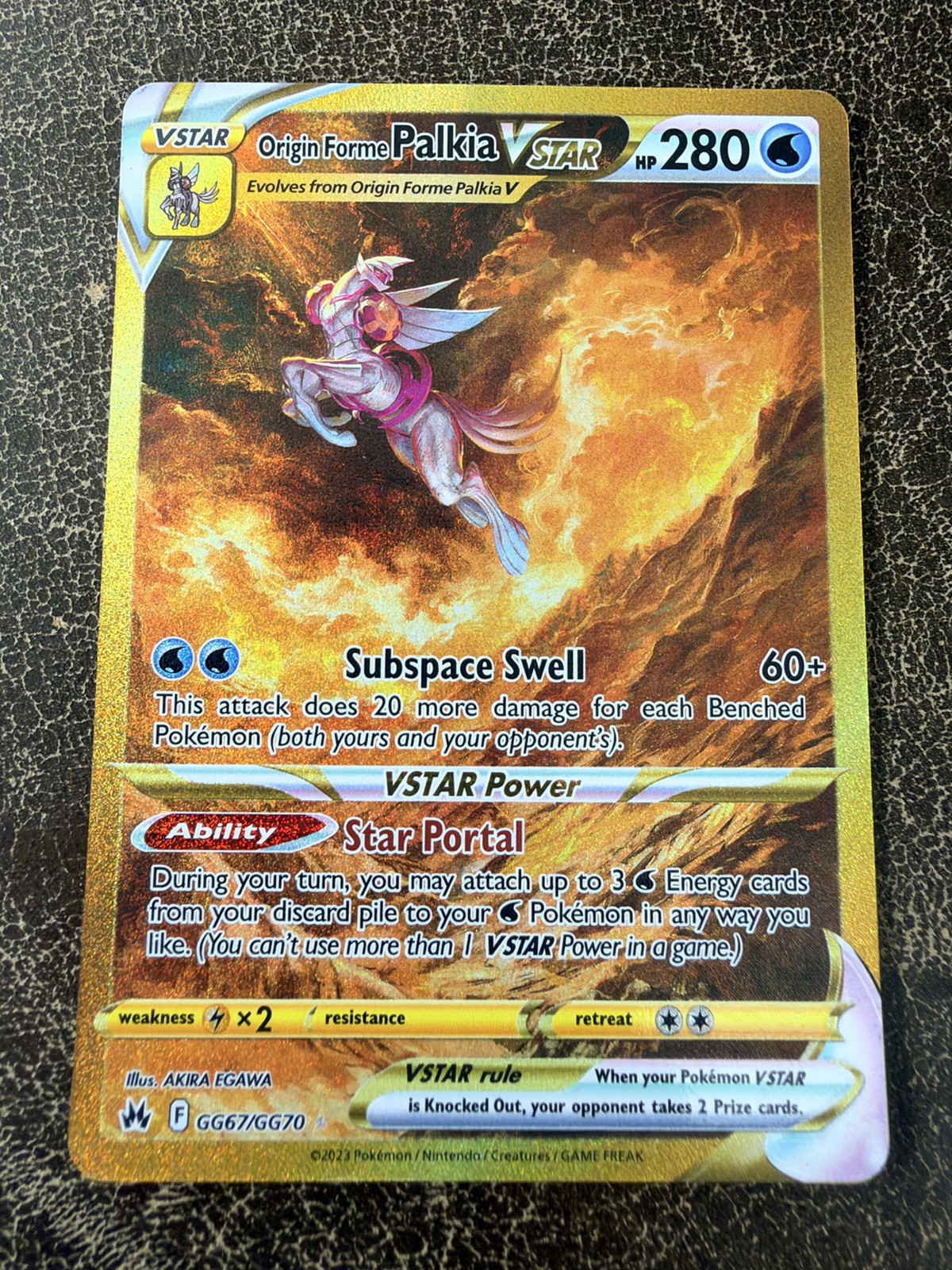 Pokemon Origin Forme Palkia VSTAR GG67/GG70 Secret Rare Holo Full Art