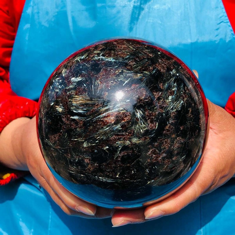 7.3 LB Large Natural Fireworks Stone Sphere Crystal Healing Specimen 4034
