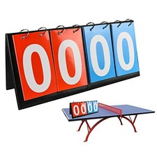 4-Digital Portable Table Top Scoreboard Flipper, Multi Sports Score Flip Scor...