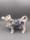 Staffordshire England Porcelain Blue Floral Cow Creamer — photo 1