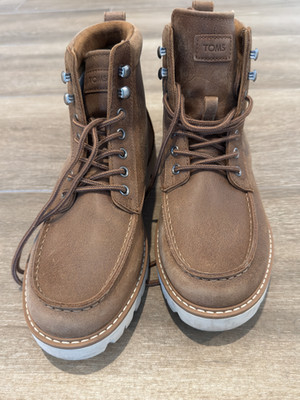 Tom's Palomar Men's Tan Water Resistant Leather Boots - Sz 8.5