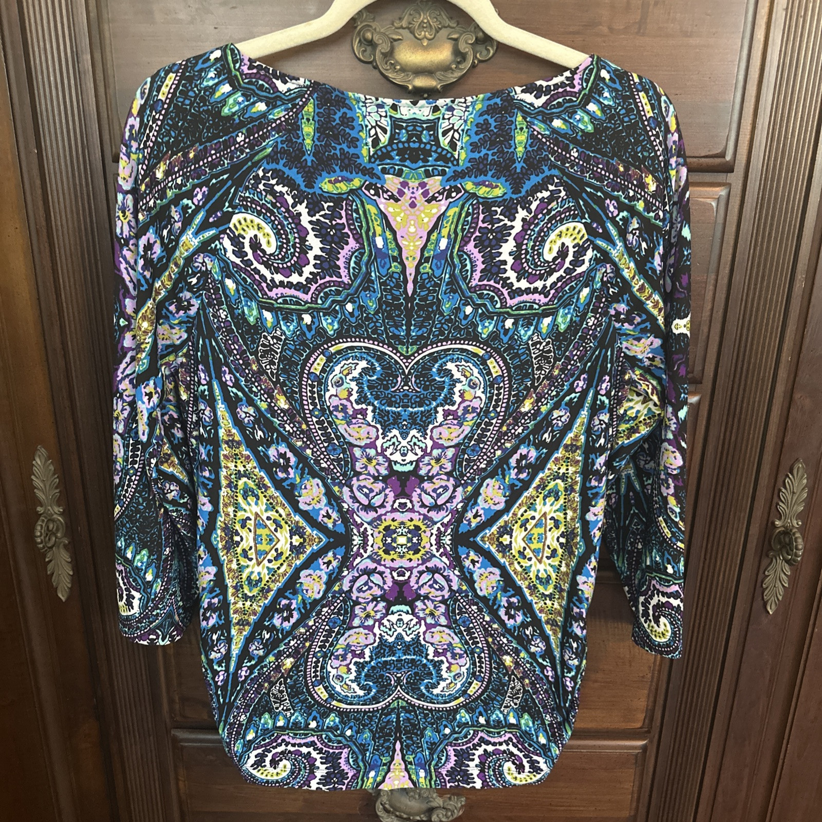 Chicos Size 0 Multicolored Polyester Spandex Long… - image 6