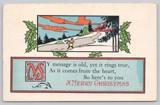 Christmas Greeting Winter Scene Divided Back Postcard