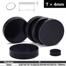 10x Round Solid EPDM Rubber Disc Discs Pads | Diameter: 12-100mm | Thickness 4mm