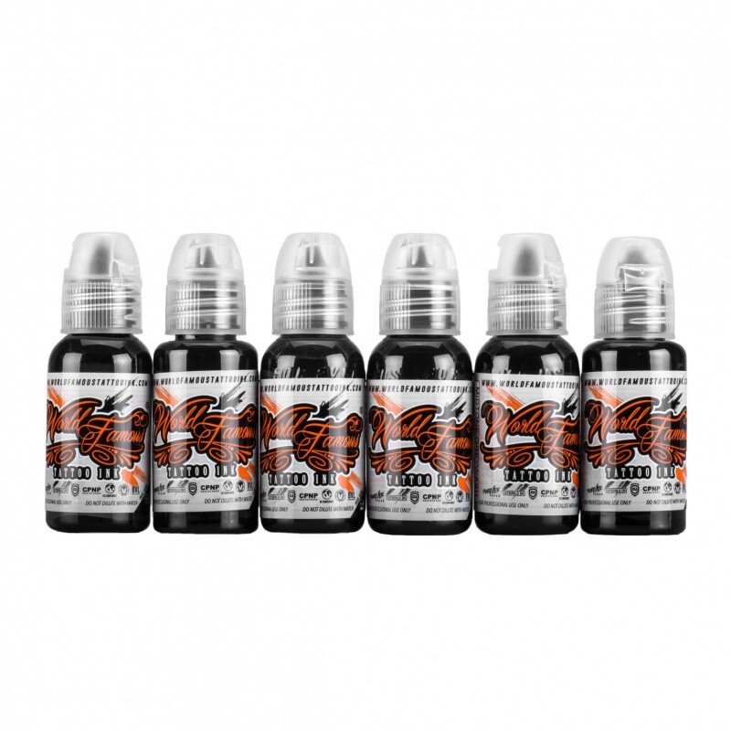 World Famous Tattoo Ink 5 Stage Shading Set 1oz Set Kit