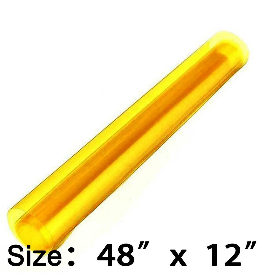 Brillante Dorado Amarillo Tinte Faro Luz Trasera Lámpara Antiniebla Vinilo Envolvente Hoja 12""x48" Foto 2 de 4