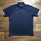Men's Under Armour Heat Gear Navy White Polo Size Large Loose