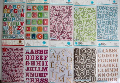 Martha Stewart Aufkleber, Sie wählen, einige RAR!  Alphabet Motiv! Große Packungen! - Bild 1 von 11