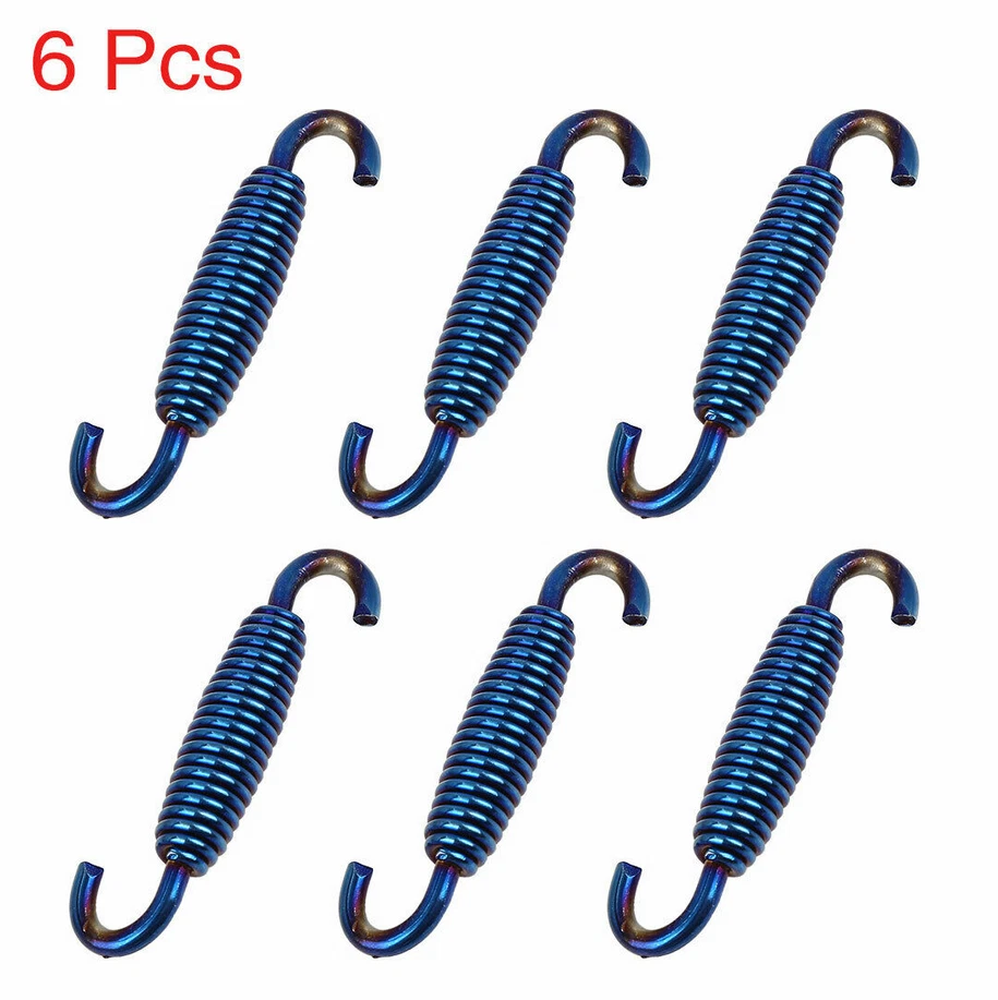 6X Motorcycle Stainless Steel Exhaust Muffler Pipe Silencer Swivel Spring Hooks - Image 4 of 4