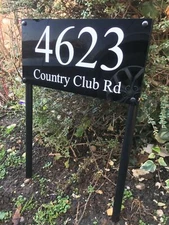 FREESTANDING MODERN HOUSE SIGN DOOR NUMBER ADDRESS PLAQUE BUSINESS POST SIGN