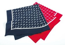 Maritimes Halstuch Vierecktuch Kopftuch Bandana Baumwolle Anker 70x70 blau