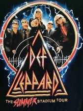 Def Leppard black 2 sided T Shirt sz XL The Summer Stadium Tour