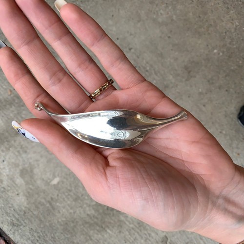 GEORG JENSEN .925 Spilla Penna Argento Sterling di Vivianna Torun Bulow-Hube - Foto 7 di 8