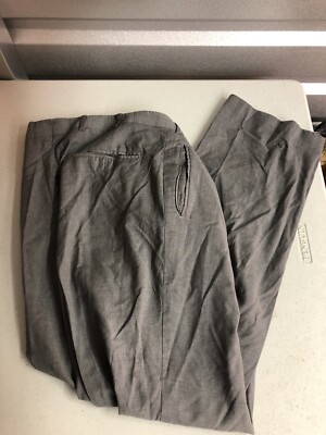 Caracciolo Napoli Mens Dress Pants Suit Slacks 34 x 30 Gray 100% Wool Pleated