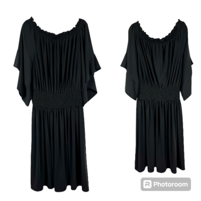 dress that is tight on the bottom loose on top Black Dress SHEIN PETITE Cutout One Shoulder Short Sleeve Formal Dress Loose top, tight