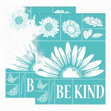"Bee Kind" Sunflower Silk Screen Stencils - DIY Home Decor  Fabric Bags - 2Pcs